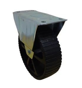 Bockrolle ø 260mm, Rollenlagerung, mit Weichgummirrad, Starr, Neu, Pannensicher - Bild 1 von 1