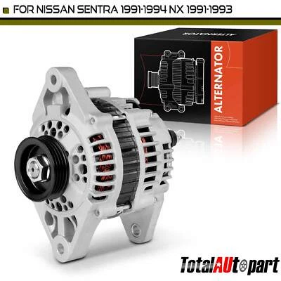 Alternator for Nissan Sentra 1991-1994 L4 1.6L 70 Amp 12 Volt CW 4-Groove Pulley - Image 1 of 4