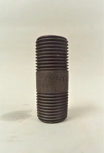 1/2 NPT SCHEDULE 80 STEEL 2" NIPPLE LOT OF 5 - Picture 1 of 3
