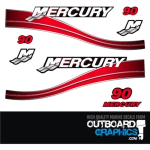 Mercury 90hp two stroke outboard decals/sticker kit - Bild 1 von 1