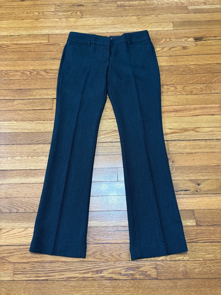 Express Womens Columnist Bootcut Trouser Dress Pants Size 8R Green Black Career - Image 1 of 4