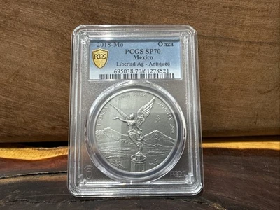 2018-Mo PCGS MS70 | México Plata Libertad | Acabado Antiguo | Muy Precio Foto 1 de 4
