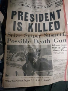 Vintage President Kennedy Is Killed Chicago Daily News November 22, 1963 - Picture 1 of 9
