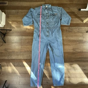 VINTAGE Dreams Denim Jumpsuit Damen Gr. L hellblau Baumwolle Knopfleiste #20022 - Bild 1 von 12