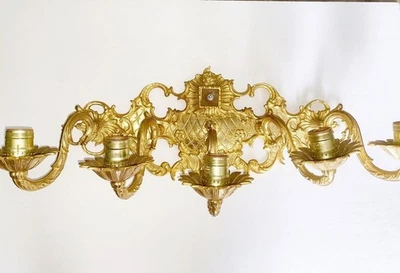 Luminária de parede vintage opulenta dourada listada pela UL barroca Versalhes ornamentada - Imagem 1 de 4
