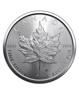 2022 Canadian Maple Leaf 1 oz .9999 Fine Silver Bullion Coin In Capsule - Picture 1 of 2