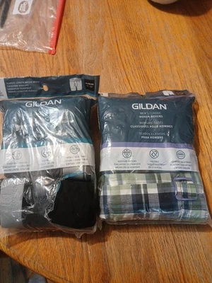 GILDAN MENS WOVEN BOXERS UNDERWEAR 2  PACK SIZE 3XL 48-50  PLAID BREATHABLE NEW - Image 1 of 4