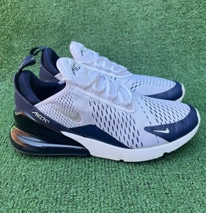 Nike Air Max 270 White Midnight Navy Shoe Men’s Size 9.5 Blue DH0613-100 Used - Picture 1 of 19