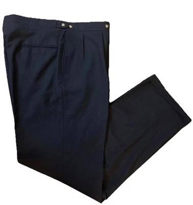 Men’s Dress Pants 36Wx32L Navy Blue Higgins Vintage Adjustable  - Image 1 of 3