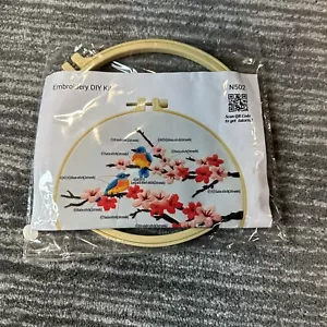 Bird Embroidery Starter Kit Cross Stitch Sewing Needlework Cottage Core DIY New - Picture 1 of 5