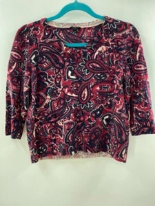 Talbots Damenpullover rot Merinowolle 3/4-Ärmel V-Ausschnitt Petites XLP - Bild 1 von 3