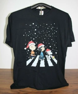 Christmas Abbey Road inspired Boy with Dog & friends T-Shirt XL, Black - Picture 1 of 4