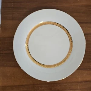 Placa lateral de oro imperial Farberware porcelana blanca con banda de oro 22K 7 5/8" - Imagen 1 de 6