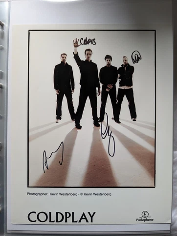 Coldplay fully signed 8x10" press photo autographed Cover