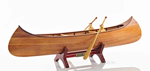 Rushton Indian Girl Canoe Model 24" Handcrafted Wooden Built Boat New - Picture 1 of 11
