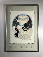 RARE Vintage 1980s Turnowsky Art Poster Masquerade Drawing by Lea Custom Framed 
