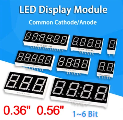 0.36" 0.56" 7 Segment Digit LED Display Module Common Cathode/Anode 1 - 6 Bit - Image 1 of 4