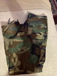 Vintage Camouflage Pants Men’s Bottom Tie Expandable Waist 31 To 35” Button Fly - Picture 1 of 11