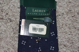 Blue White Geometric Lauren Ralph Lauren Tie 100% Silk 3 7/8"x 58" NWT! - Picture 1 of 4