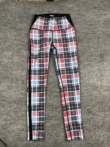 NWT SPLITS59 Leggings Large Agathe Jacinthe High Waist 7/8 Plaid run active - Picture 1 of 5