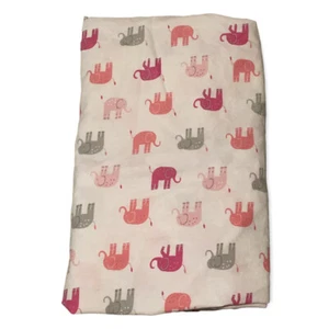 Pottery Barn Kids Harper Elephant Sheet Crib Toddler Bed Fitted Pink Gray - Picture 1 of 7