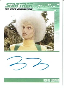 STAR TREK THE NEXT GENERATION HEROES & VILLAINS AUTOGRAPH TRACEY D'ARCY - Foto 1 di 2