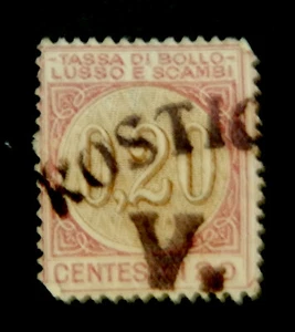 Italy 1920's Revenue Stamp/ Used with Over Print - Picture 1 of 2