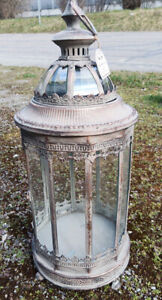  XL Laterne Windlicht Metall Kupfer rund Vintage "Rom" Gartendeko   H 60 cm
