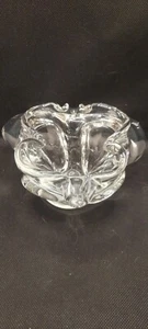 Vintage MCM Clear Art Glass Flower Bowl Dish 7" - Picture 1 of 3