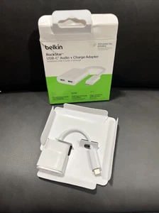 Belkin RockStar USB-C Audio + Charge Adaptor - White - F7U081BTWH (£34.95rrp!!)  - Picture 1 of 3