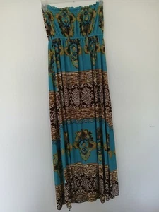 Body Central Women’s  Summer Strapless Long  Sz Large Resort Beach  Dress - Picture 1 of 7