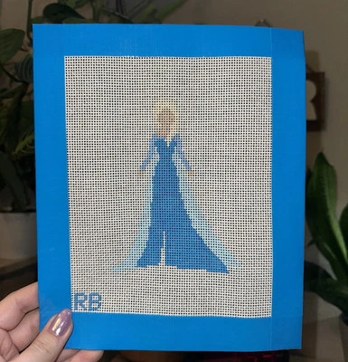 Elsa “Frozen” Disney Princess Hand Painted Needlepoint Canvas