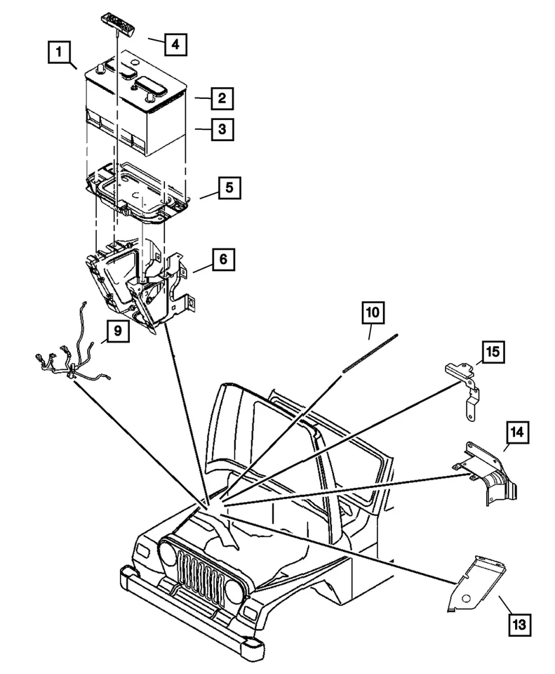 正品 Mopar 电池固定支架 55136959AC — 第 1/3 张图片
