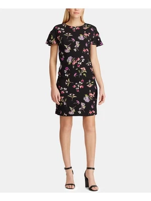 AMERICAN LIVING Womens Black Short Sleeve Above The Knee Sheath Dress 4 - Image 1 of 3