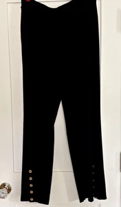 Chico’s Black Travelers Straight Button Pants Women’s Size 2 New Without Tags - Picture 1 of 12