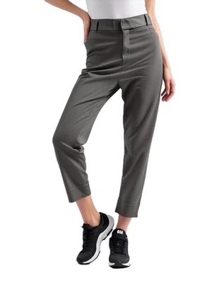 Banana Republic Sloan Gray Stretch Dress Pants Size 12P Flat Front Ankle Slacks - Image 1 of 4
