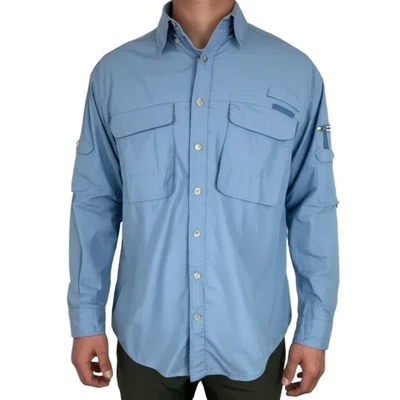 ExOfficio Long Sleeve Mens XL Light Blue Insect Shield Gorpcore Travel Fishing - Image 1 of 4