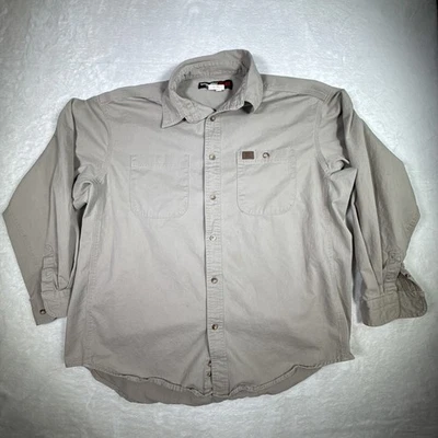 Wrangler Riggs Workwear Men's Tan Long Sleeve Work Shirt XXL Cotton - Image 1 of 4