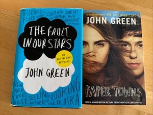 The Fault in Our Stars by John Green (2012, Hardcover) 1st Edition + Paper Towns - Picture 1 of 24