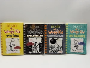 Jeff Kinney ‘Lot of 4 Diary of a Wimpy Kid’ 3 Paperback & 1 Hardcover - Picture 1 of 10