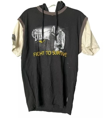 男式复古 EVERLAST 短袖拳击连帽衫运动衫 M 码 — 第 1/4 张图片