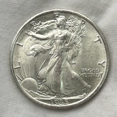 1935-P Walking Liberty Silver Half Dollar 50c Philadelphia Coin Walker ~ LUSTER! - Image 1 of 3