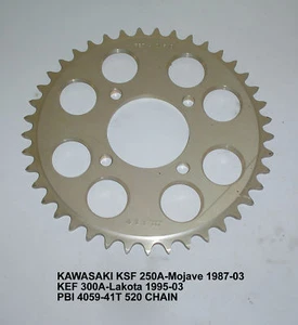 KAWASAKI KSF250 KEF300 PBI 4059 SPROCKET ALUMINUM 41 TEETH - Picture 1 of 1