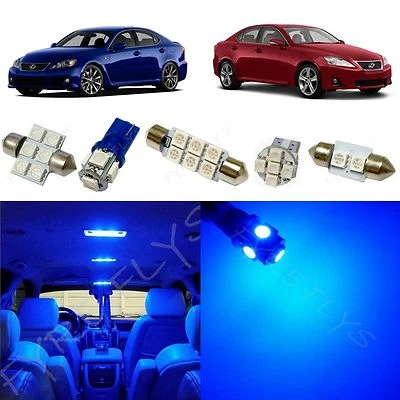 Paquete interior de 14 luces LED azules para Lexus IS250 2006-2013, IS350, ISF LI1B Foto 1 de 4