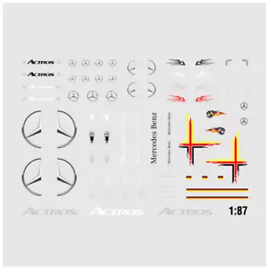 Waterslide Decal 1:87 Spur H0 MB Actros Arocs Mercedes LKW - Modellbahn - Bild 1 von 3