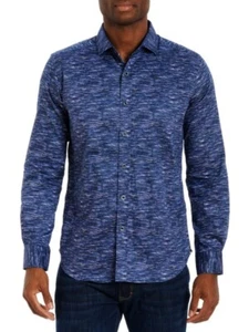 Robert Graham Burbank Size XL Blue Abstract Printed Tailored Fit Button-Up Shirt - Picture 1 of 11