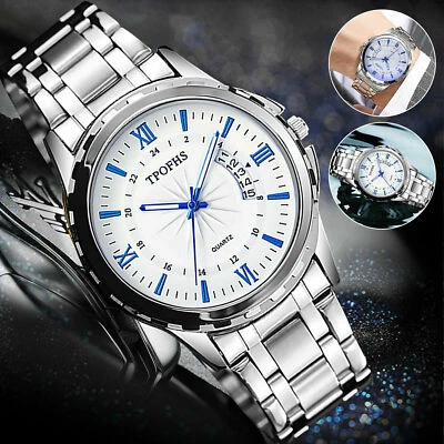 Waterproof Men's Classic Watch Stainless Steel Quartz Analog Business Wristwatch - Image 1 of 4