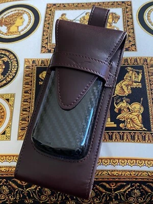 Vertu Signature M Carbon Fiber Calf Leather Travel Case with strap Hard to find  - Image 1 of 4