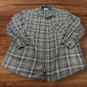 Camisa de franela Field Stream a cuadros con botones manga larga gris para hombre 2XL - Imagen 1 de 6