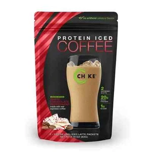 4pk CHIKE Protein Iced Coffee Powder White Chocolate Peppermint Limited Edition - Picture 1 of 2